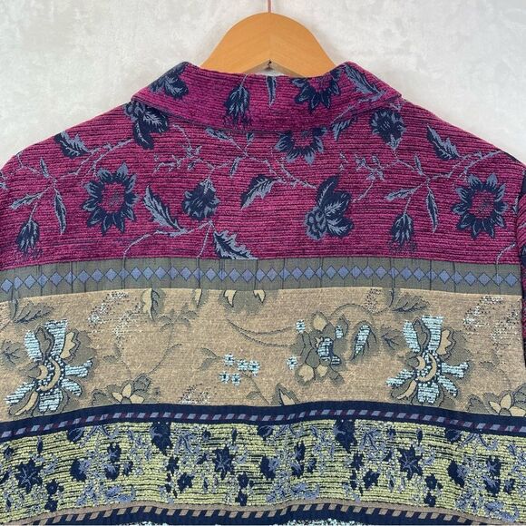 Vintage Koret Jacket 90s Jacquard Tapestry Floral Stripe Women’s 10 Medium - Picture 5 of 15